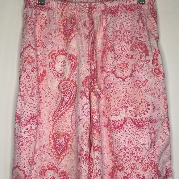 Lauren Ralph Lauren Women's Pink Pretty in Paisley Luxe Pima Pajama Set Sz S