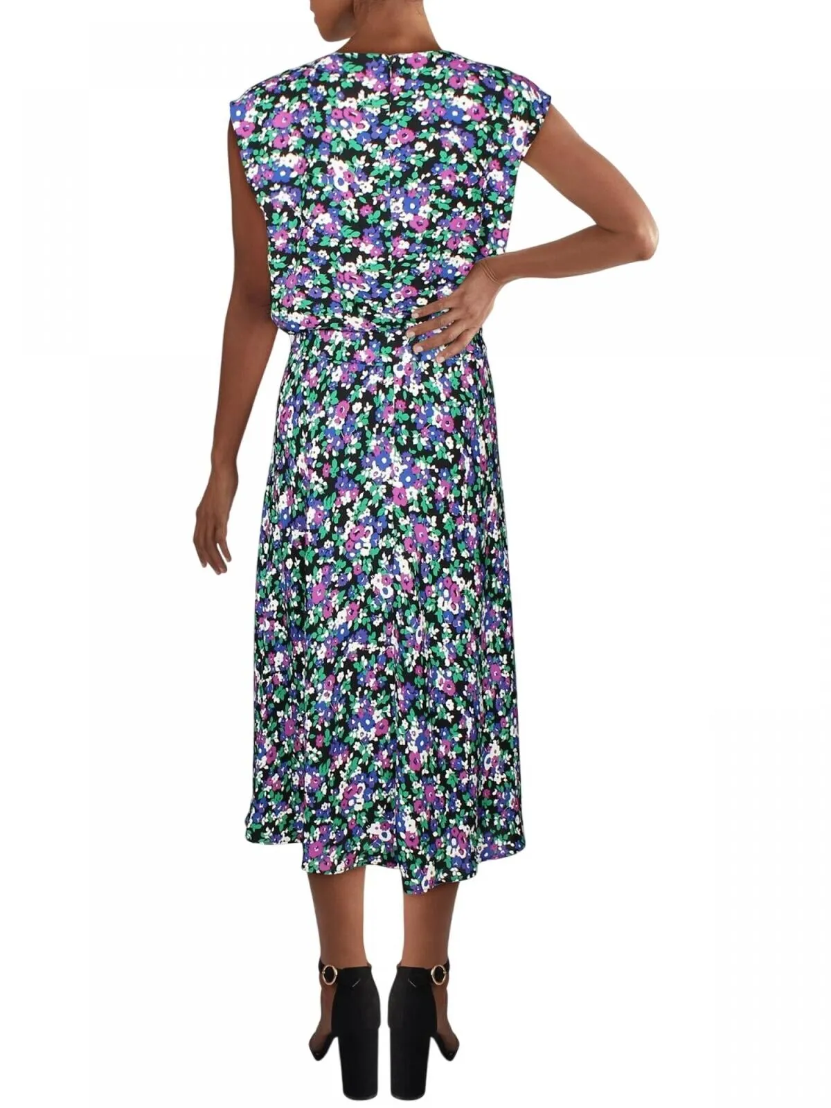 Lauren Ralph Lauren Women's Vilodie Floral A-Line Casual Dress Black Multi 12