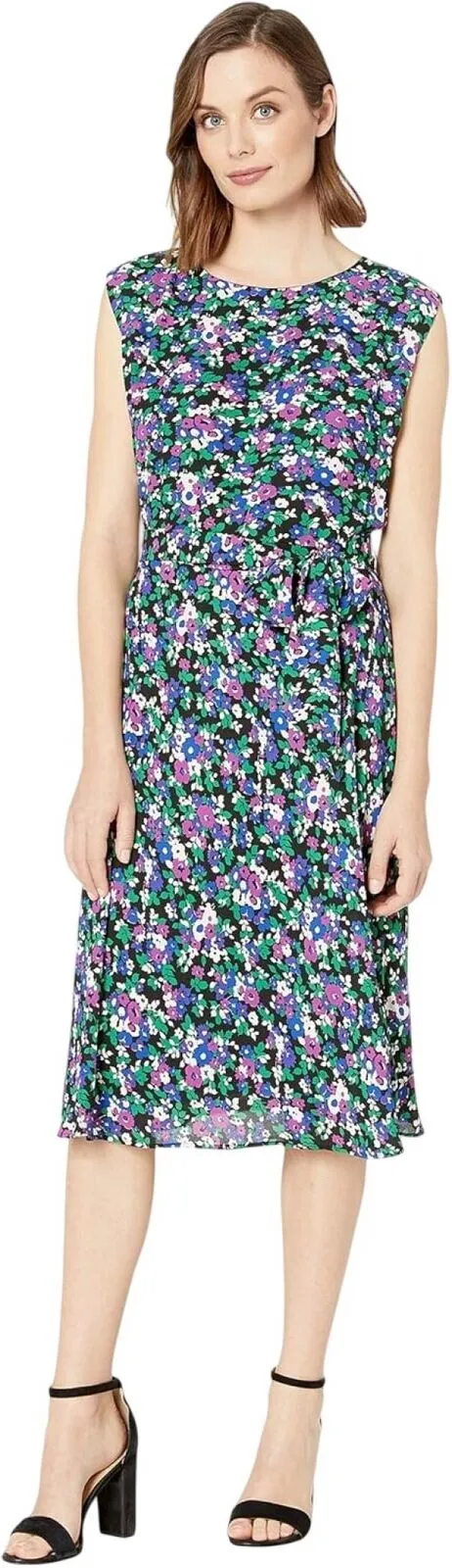 Lauren Ralph Lauren Women's Vilodie Floral A-Line Casual Dress Black Multi 12