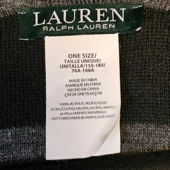 Lauren Ralph Lauren Wrap - One Size (Black and Gray)