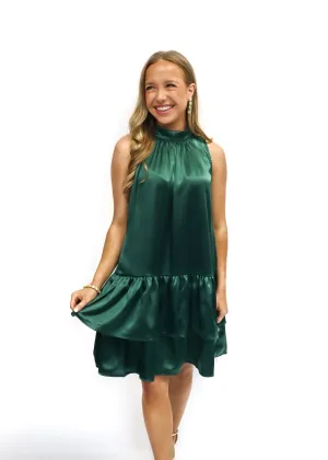 LBLOX High Neck with Tie Dress - Evergreen
