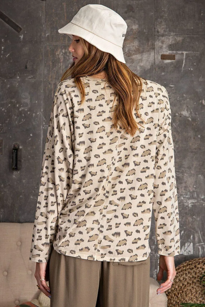 Leopard Knit Top SWEATER