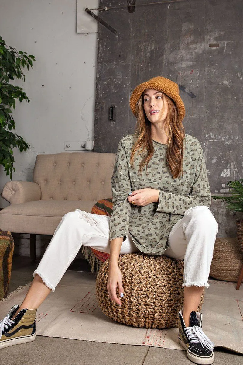 Leopard Knit Top SWEATER