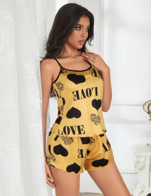 Leopard Print Suspender Home Wear Pajama Set