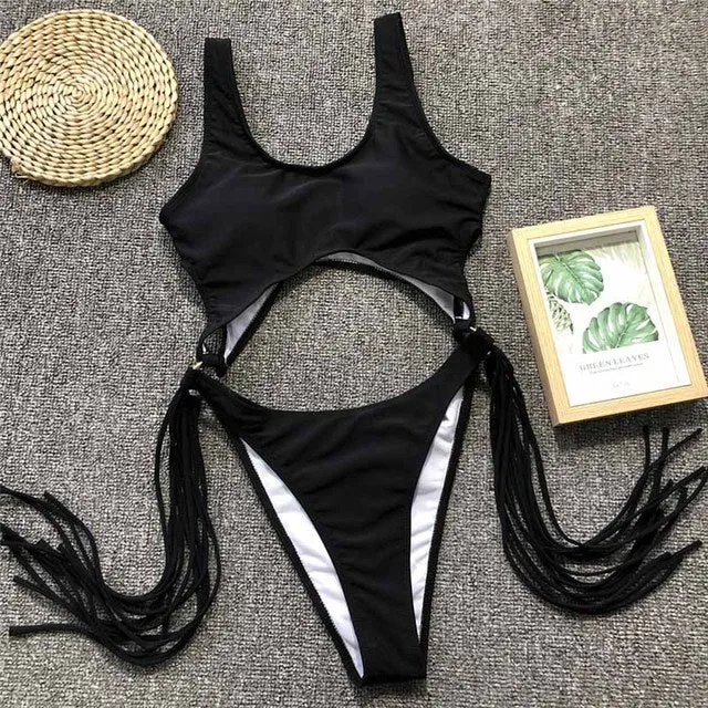 Leopard Swimwear Tummy Cut Out One Piece