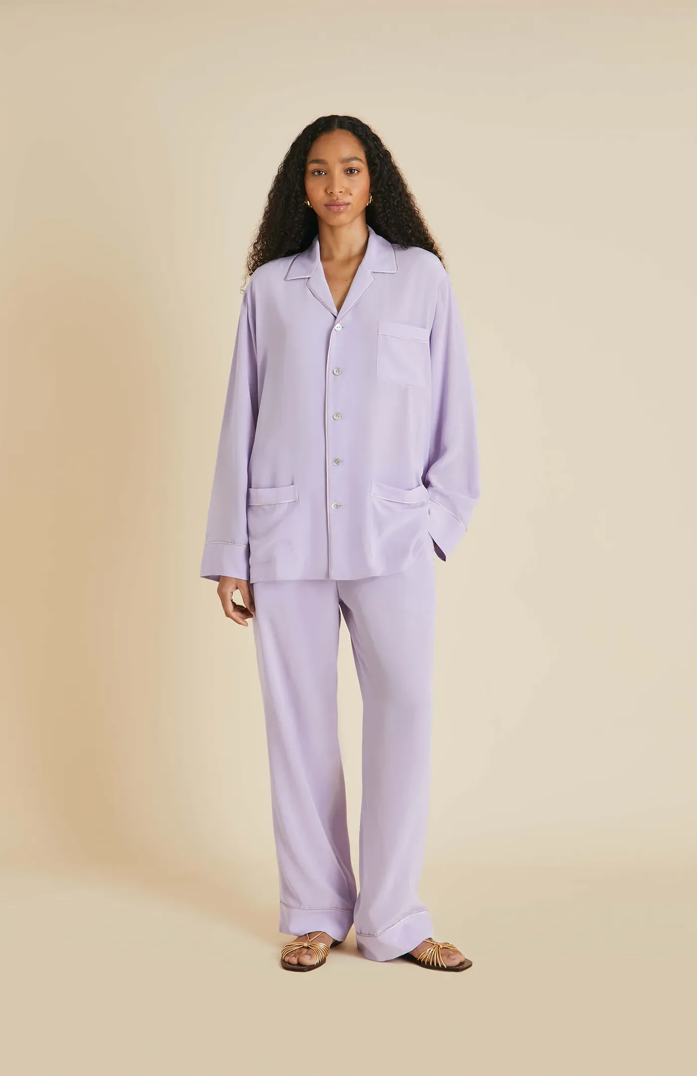 Levitating | Lavender Satin Loungewear Set