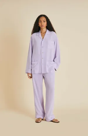 Levitating | Lavender Satin Loungewear Set