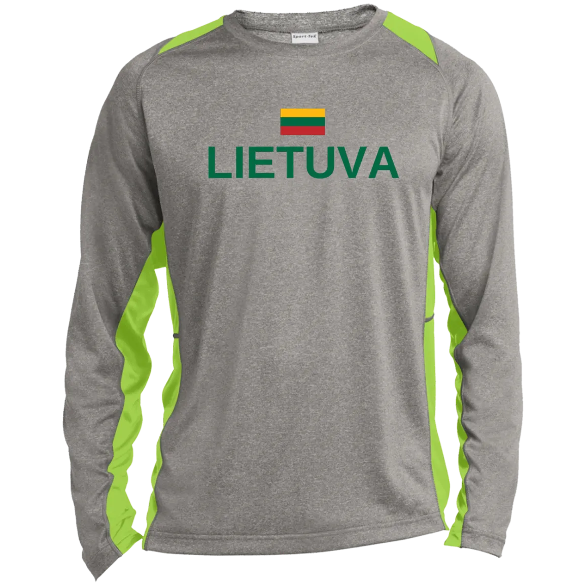 Lietuva - Men's Long Sleeve Colorblock Activewear Performance T