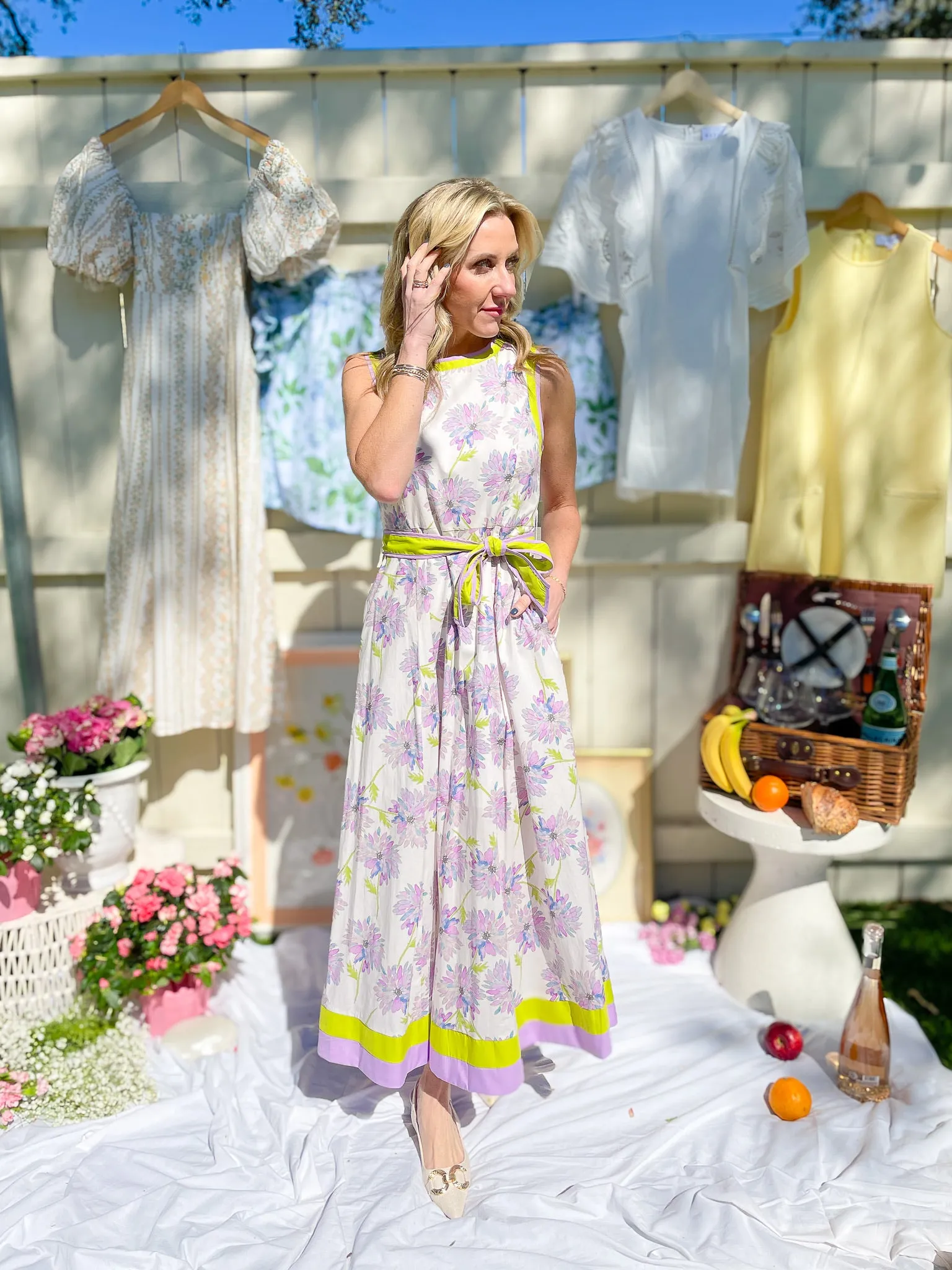 Lilac Floral Midi Dress