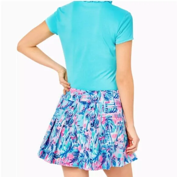 Lilly Pulitzer UPF 50  Luxletic 5&quot; Frazer Short Ravello Blue Perfect Match, 16