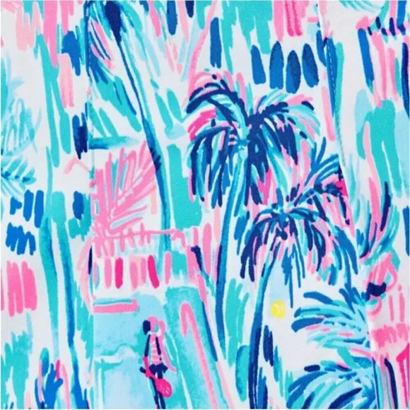 Lilly Pulitzer UPF 50  Luxletic 5&quot; Frazer Short Ravello Blue Perfect Match, 16