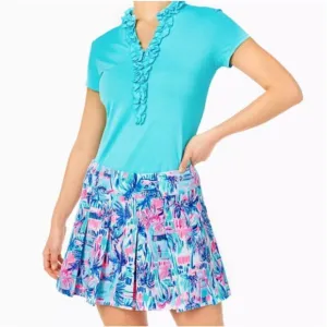 Lilly Pulitzer UPF 50  Luxletic 5&quot; Frazer Short Ravello Blue Perfect Match, 16