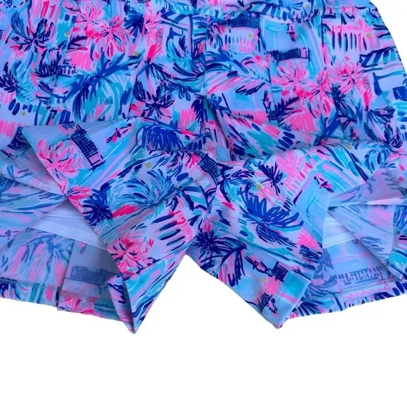 Lilly Pulitzer UPF 50  Luxletic 5&quot; Frazer Short Ravello Blue Perfect Match, 16