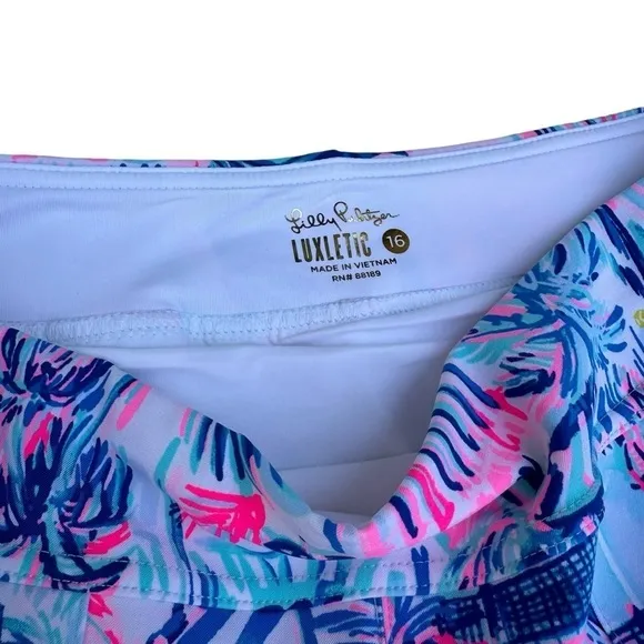 Lilly Pulitzer UPF 50  Luxletic 5&quot; Frazer Short Ravello Blue Perfect Match, 16