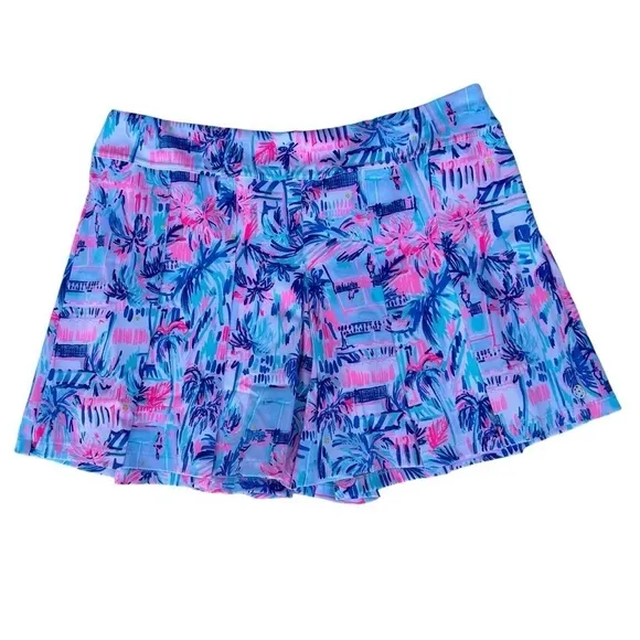 Lilly Pulitzer UPF 50  Luxletic 5&quot; Frazer Short Ravello Blue Perfect Match, 16