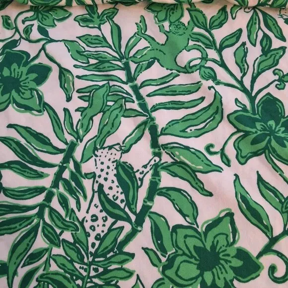 Lily Pulitzer Margene PJ Sleepdress Fiddle Leaf Greeen Size M Cozy Comfort
