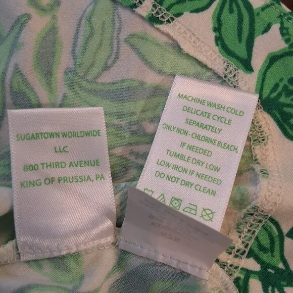 Lily Pulitzer Margene PJ Sleepdress Fiddle Leaf Greeen Size M Cozy Comfort