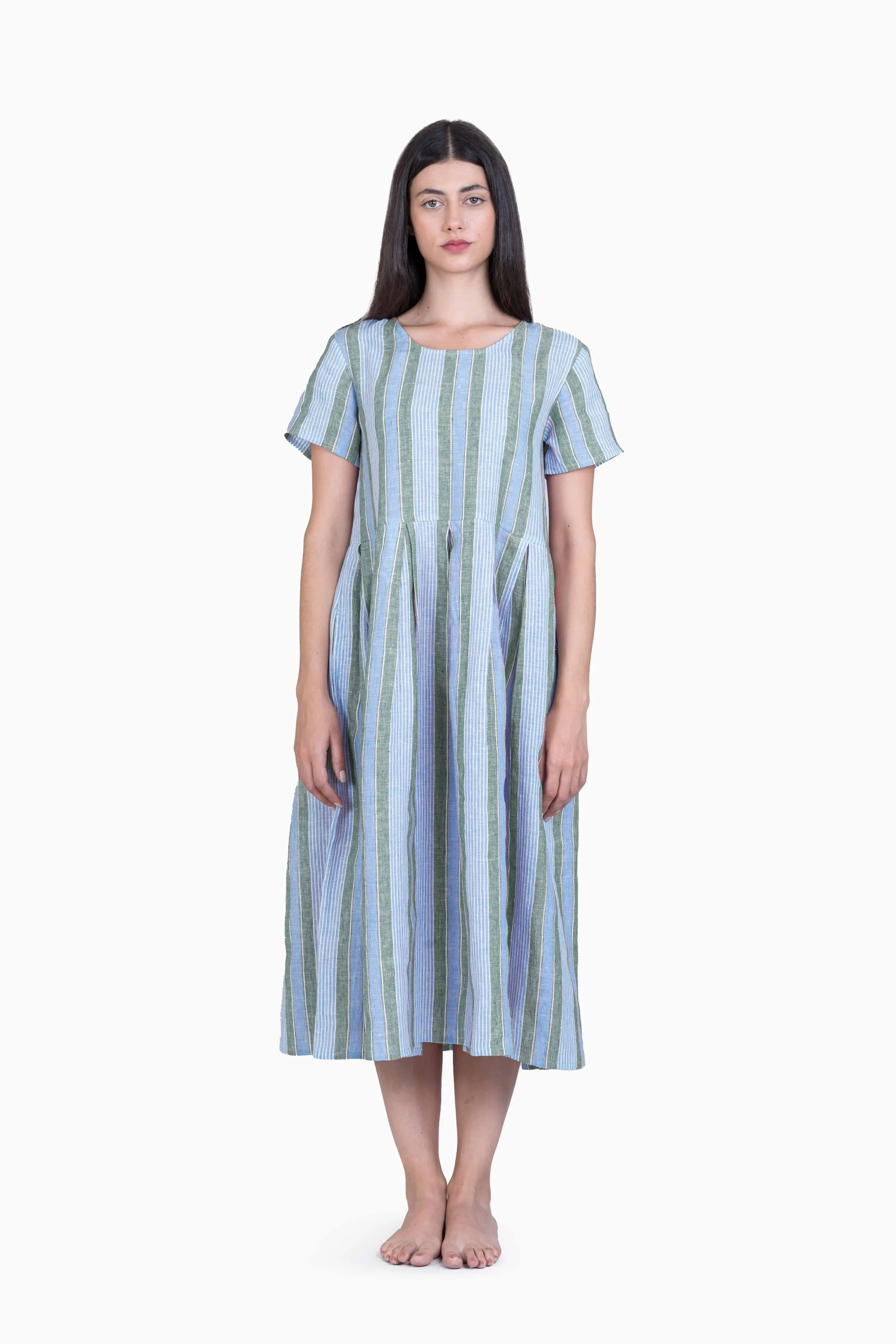 Linen Anya Dress-Vern Red