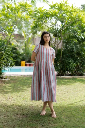 Linen Anya Dress-Vern Red