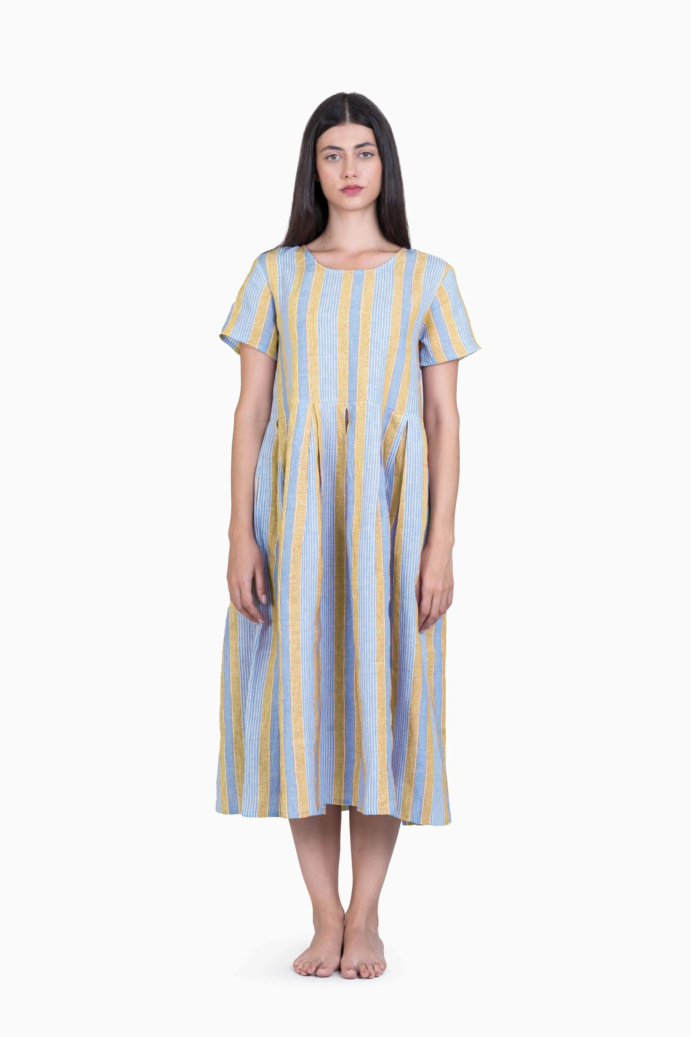 Linen Anya Dress-Vern Red