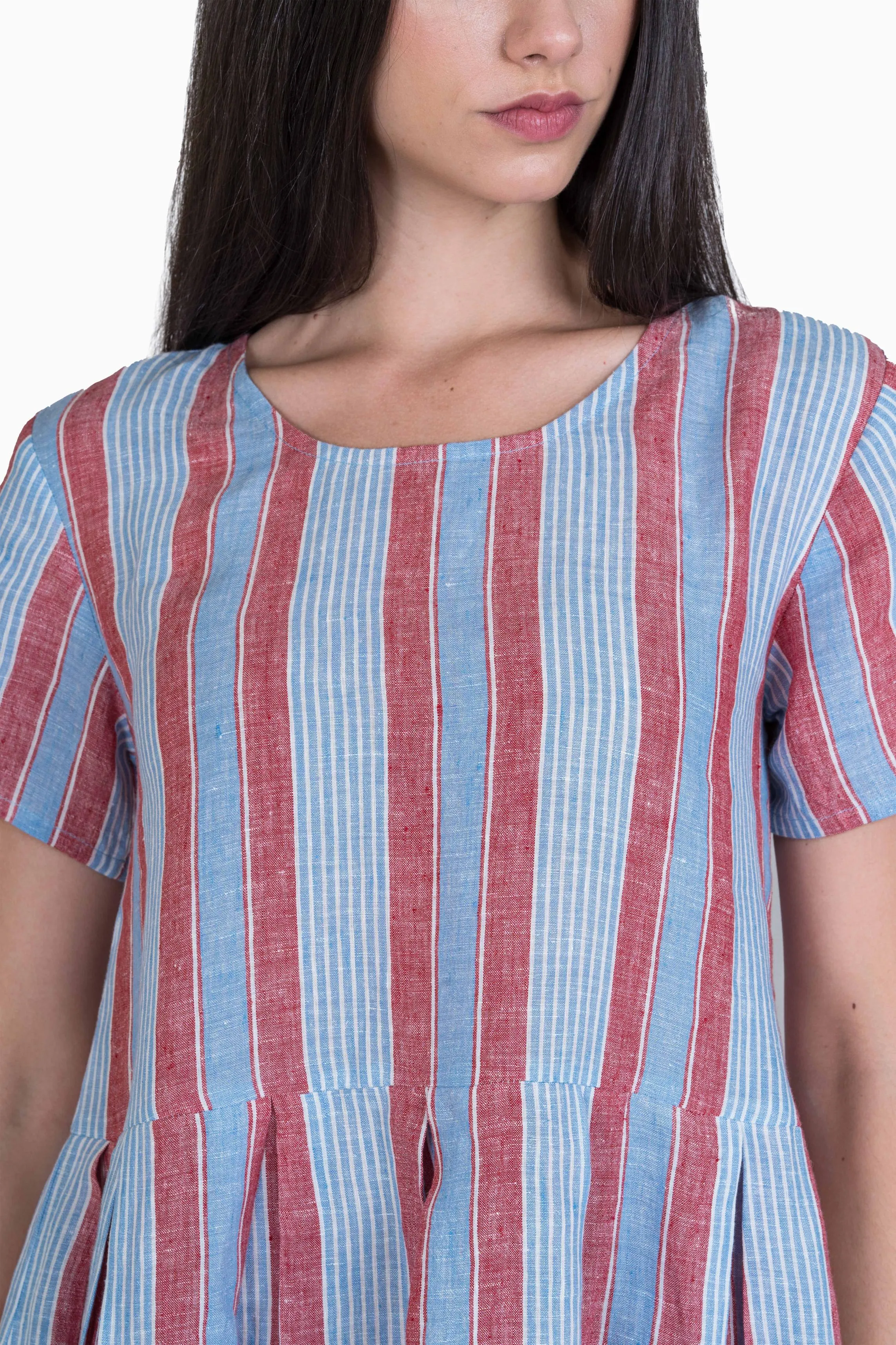Linen Anya Dress-Vern Red