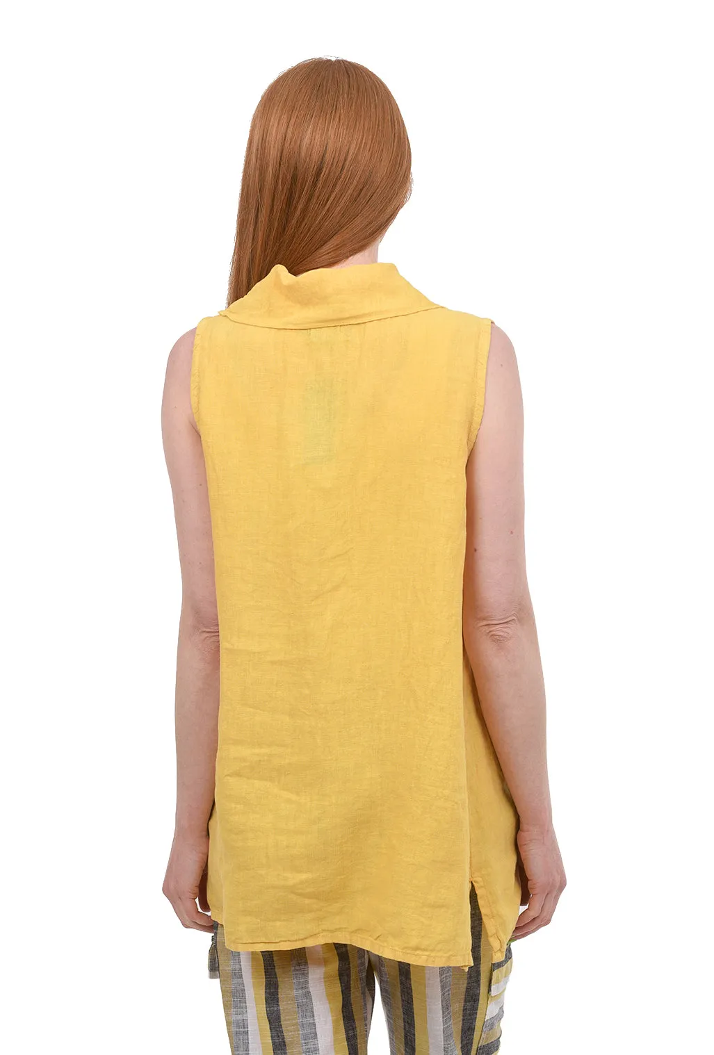 Linen Cowl Neck Tank, Honey