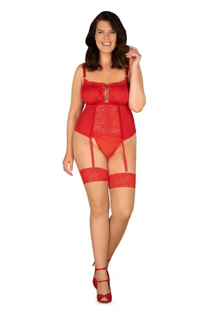 Lingerie Set Lace Mesh Romantic Strappy Heart Detail
