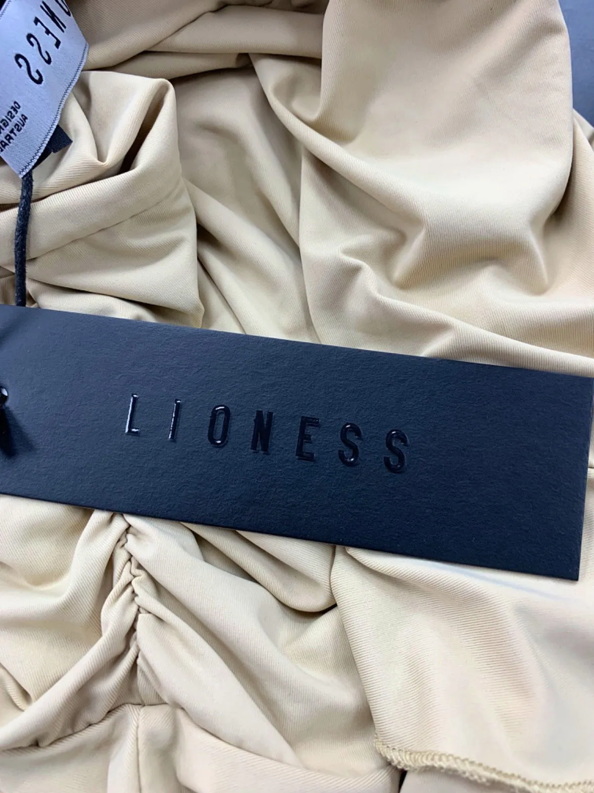 Lioness Pale Khaki Oui Oui Mini Dress UK XS
