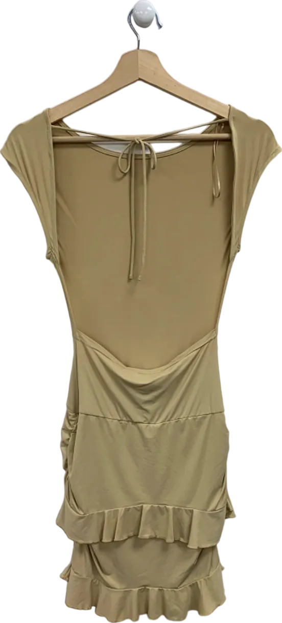 Lioness Pale Khaki Oui Oui Mini Dress UK XS