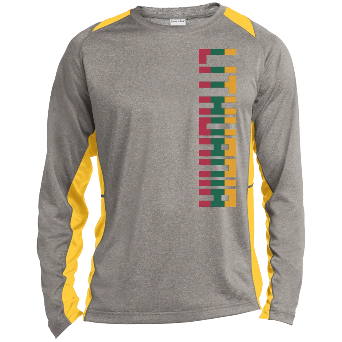 Lithuania - Men's Long Sleeve Colorblock Activewear Performance T