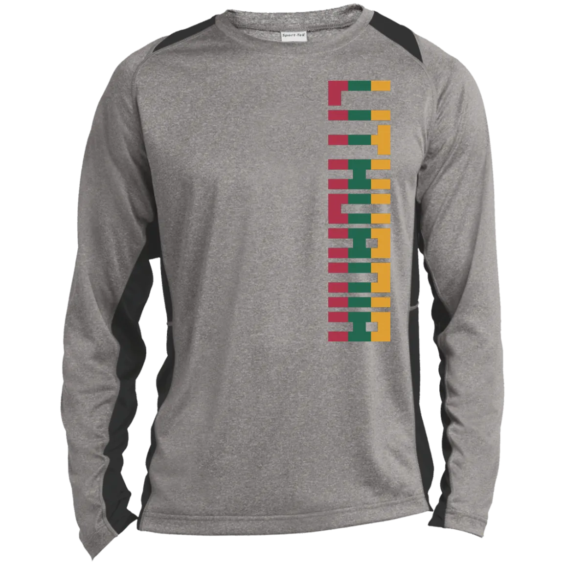 Lithuania - Men's Long Sleeve Colorblock Activewear Performance T
