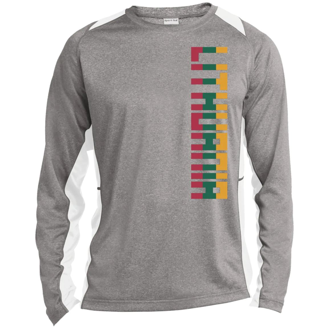Lithuania - Men's Long Sleeve Colorblock Activewear Performance T
