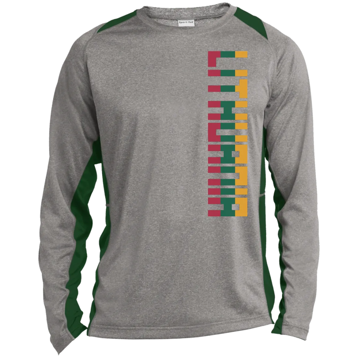 Lithuania - Men's Long Sleeve Colorblock Activewear Performance T