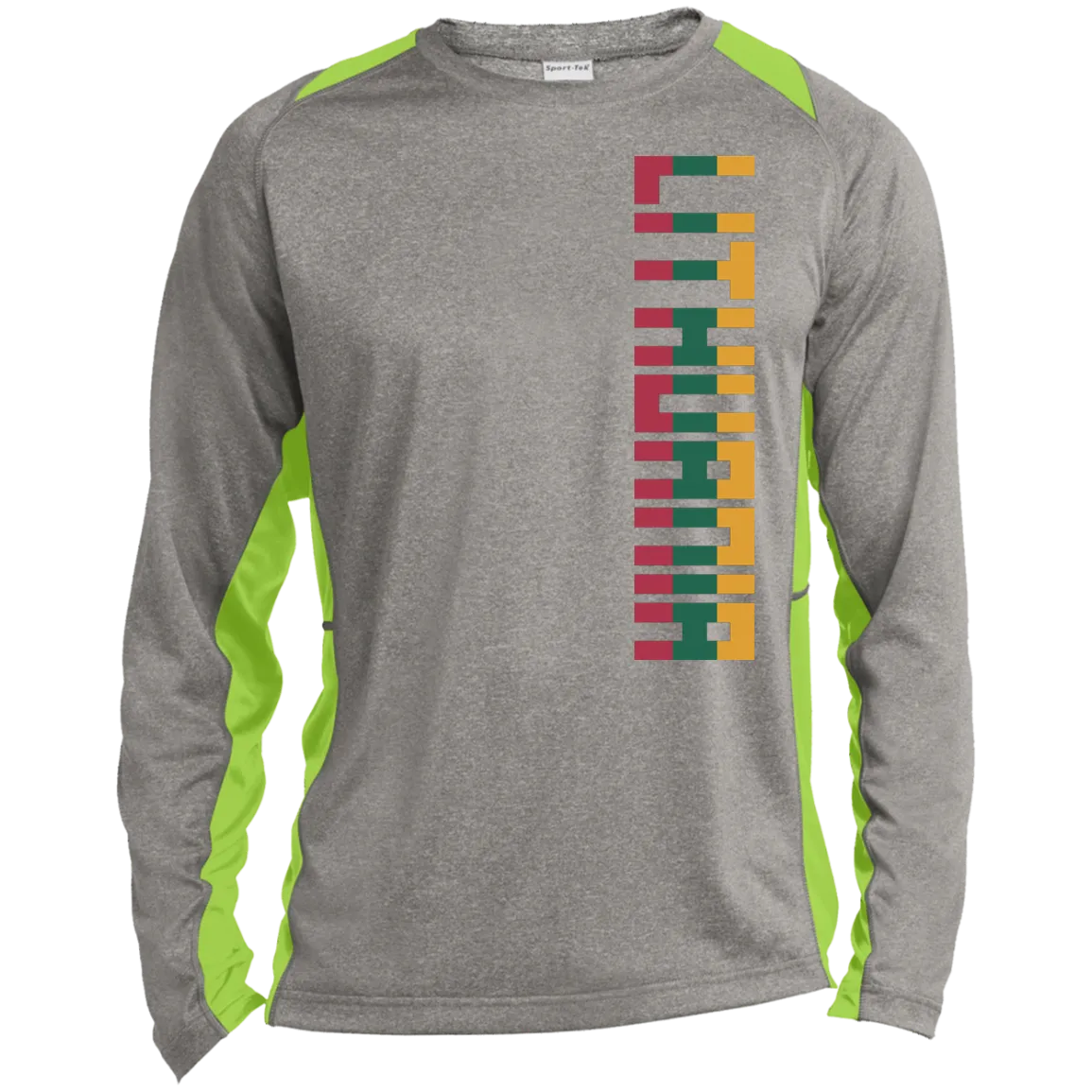 Lithuania - Men's Long Sleeve Colorblock Activewear Performance T