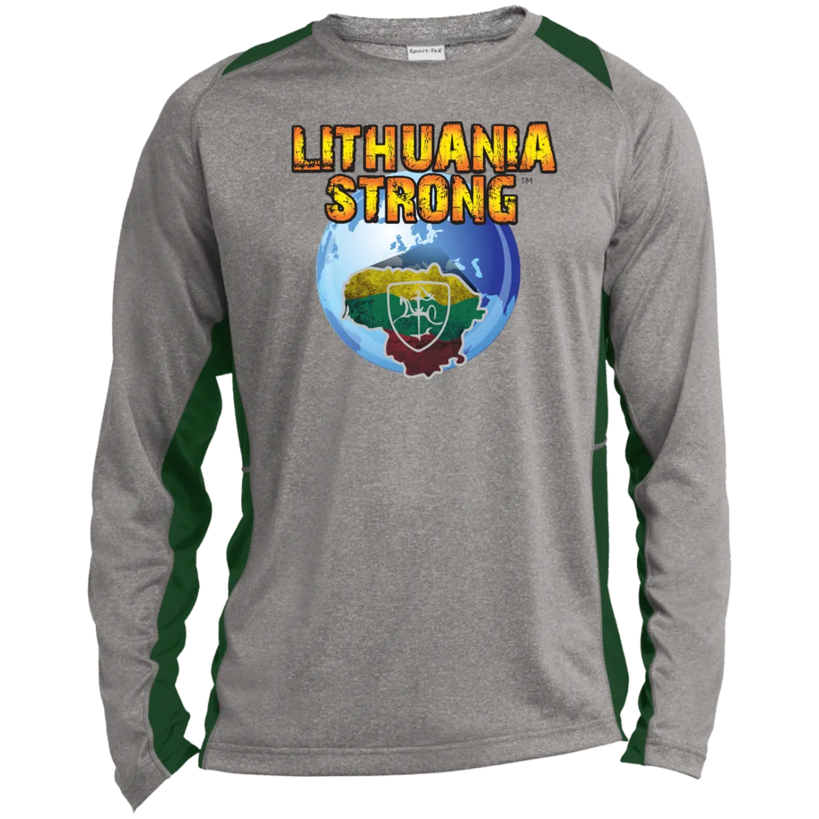Lithuania Strong - Men's Long Sleeve Colorblock Activewear Performance T