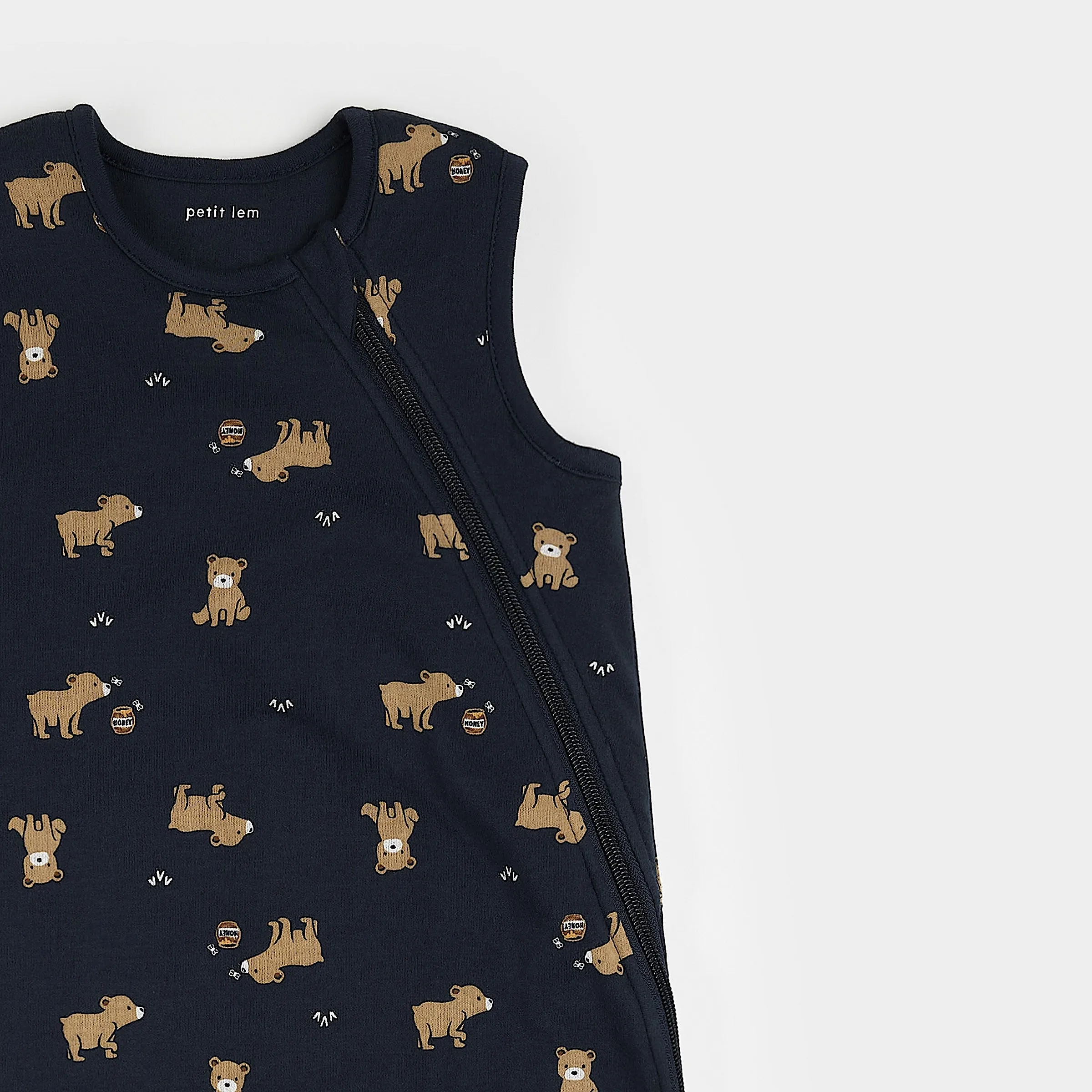 Little Cub Print on Navy Interlock Sleep Bag