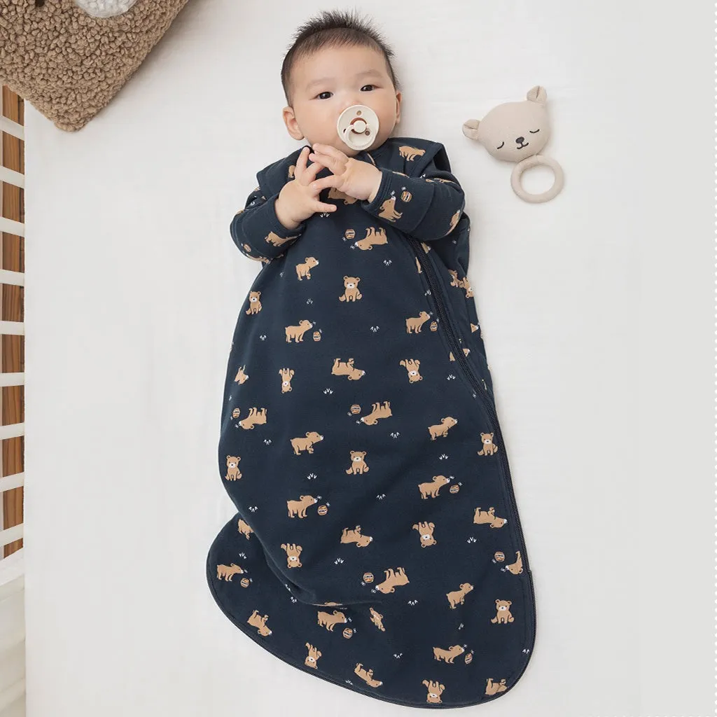 Little Cub Print on Navy Interlock Sleep Bag