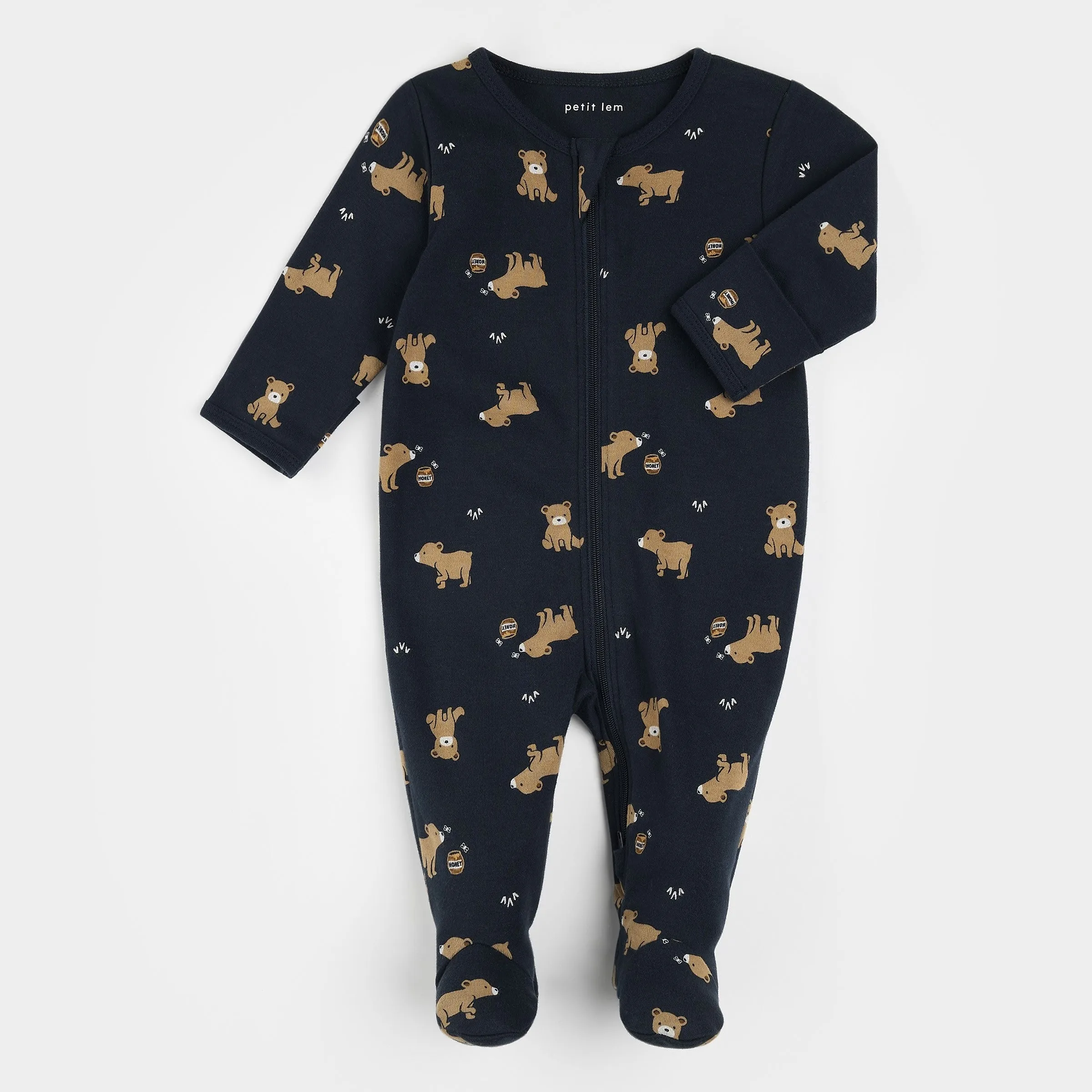Little Cub Print on Navy Sleeper