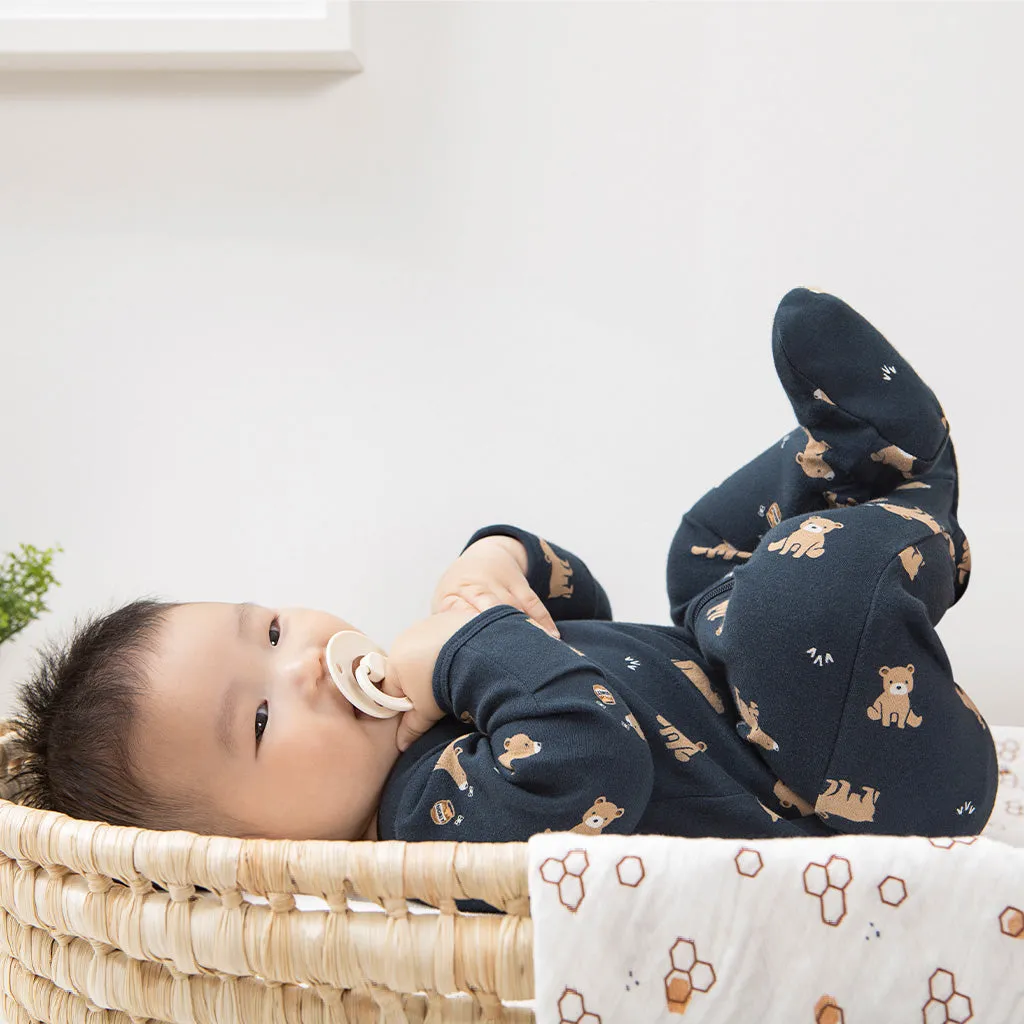 Little Cub Print on Navy Sleeper