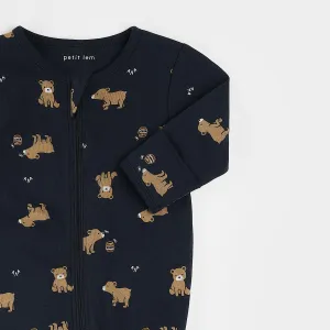 Little Cub Print on Navy Sleeper