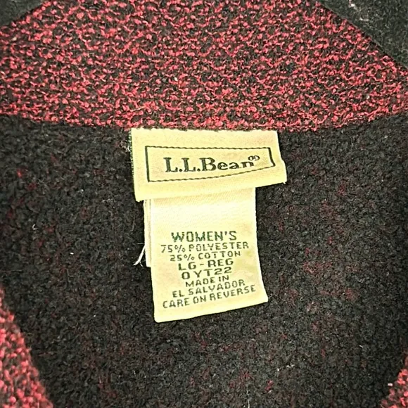 L.L. Bean Vintage Women's Red‎ Double Pocket Button Up Cardigan Sweater Size L