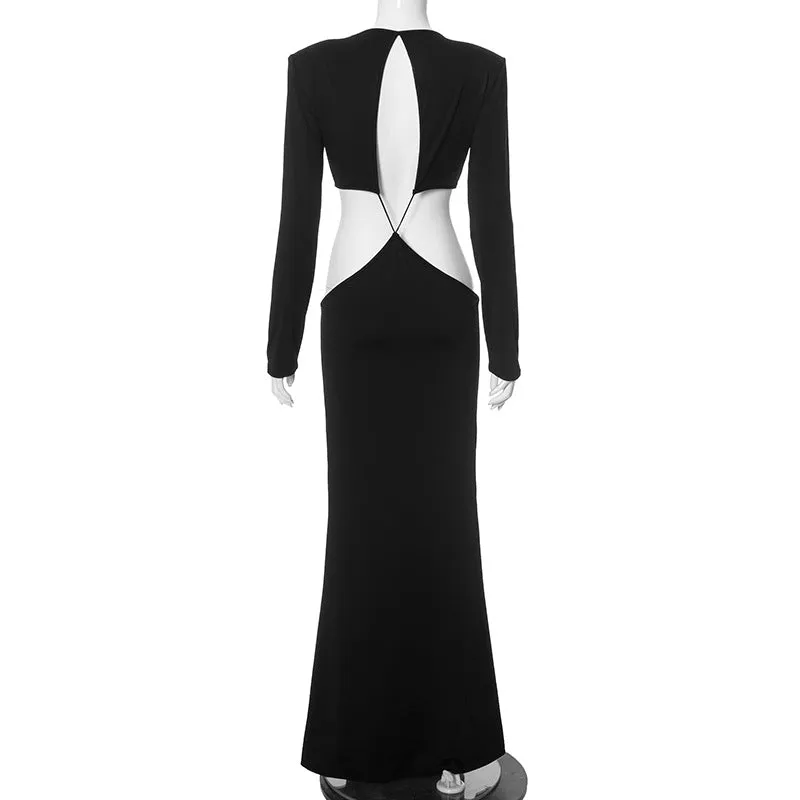 Long Sleeve Cut Out Maxi Dress
