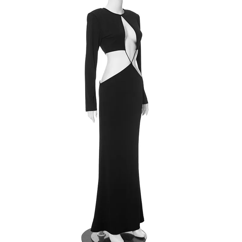 Long Sleeve Cut Out Maxi Dress