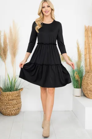 Long Sleeve Merrow Detail Dress