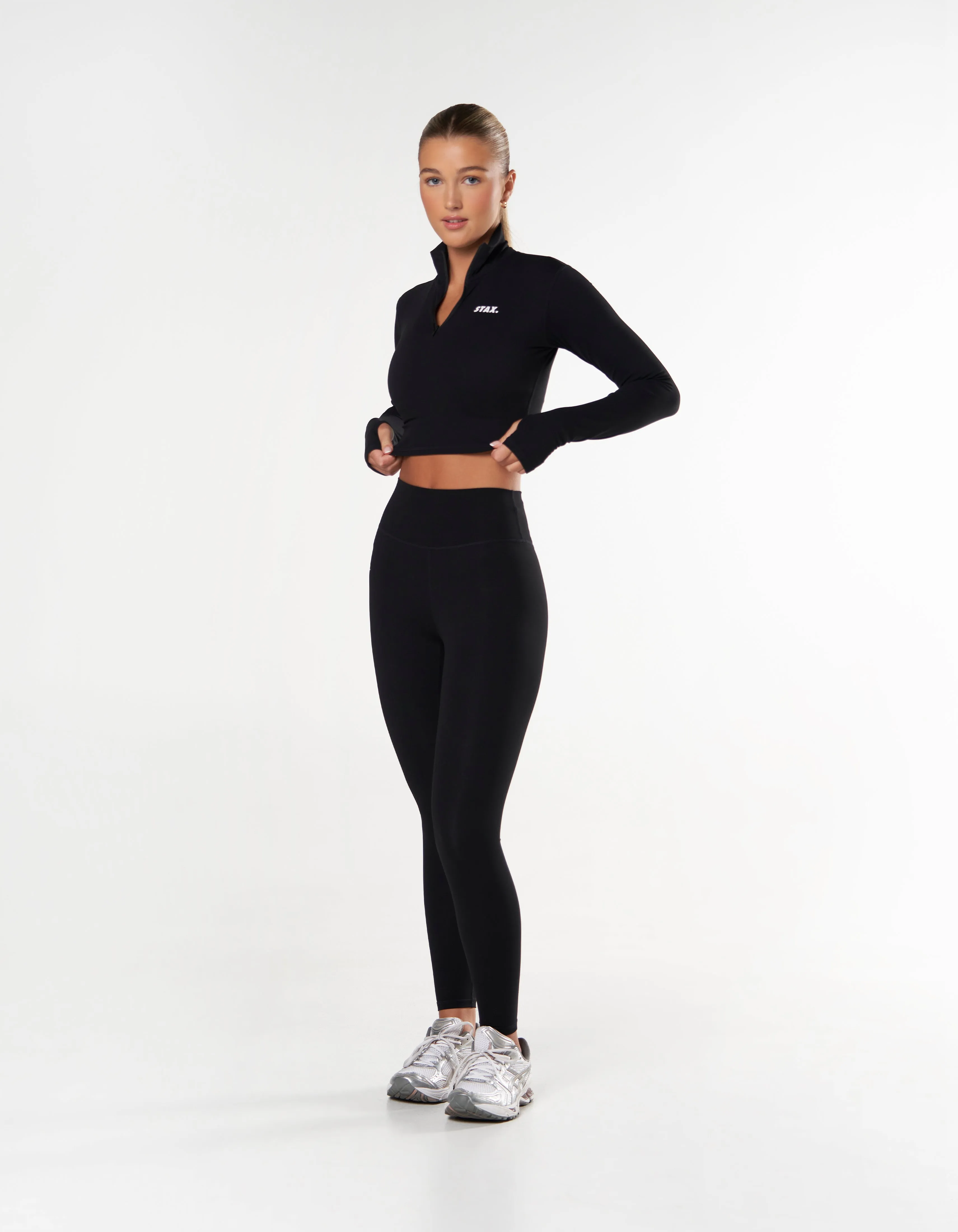 Long Sleeve Zip Crop NANDEX ™ - Black