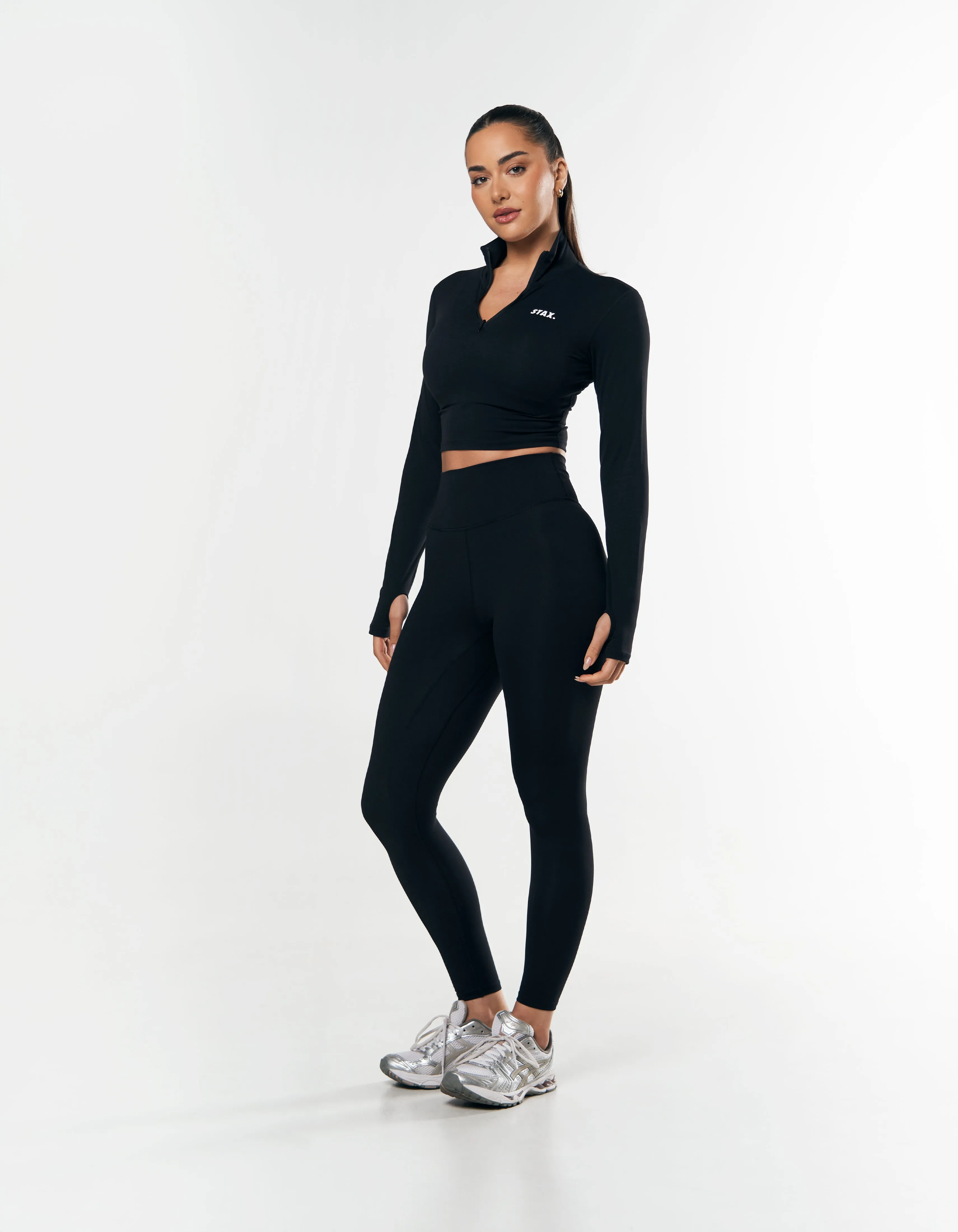 Long Sleeve Zip Crop NANDEX ™ - Black