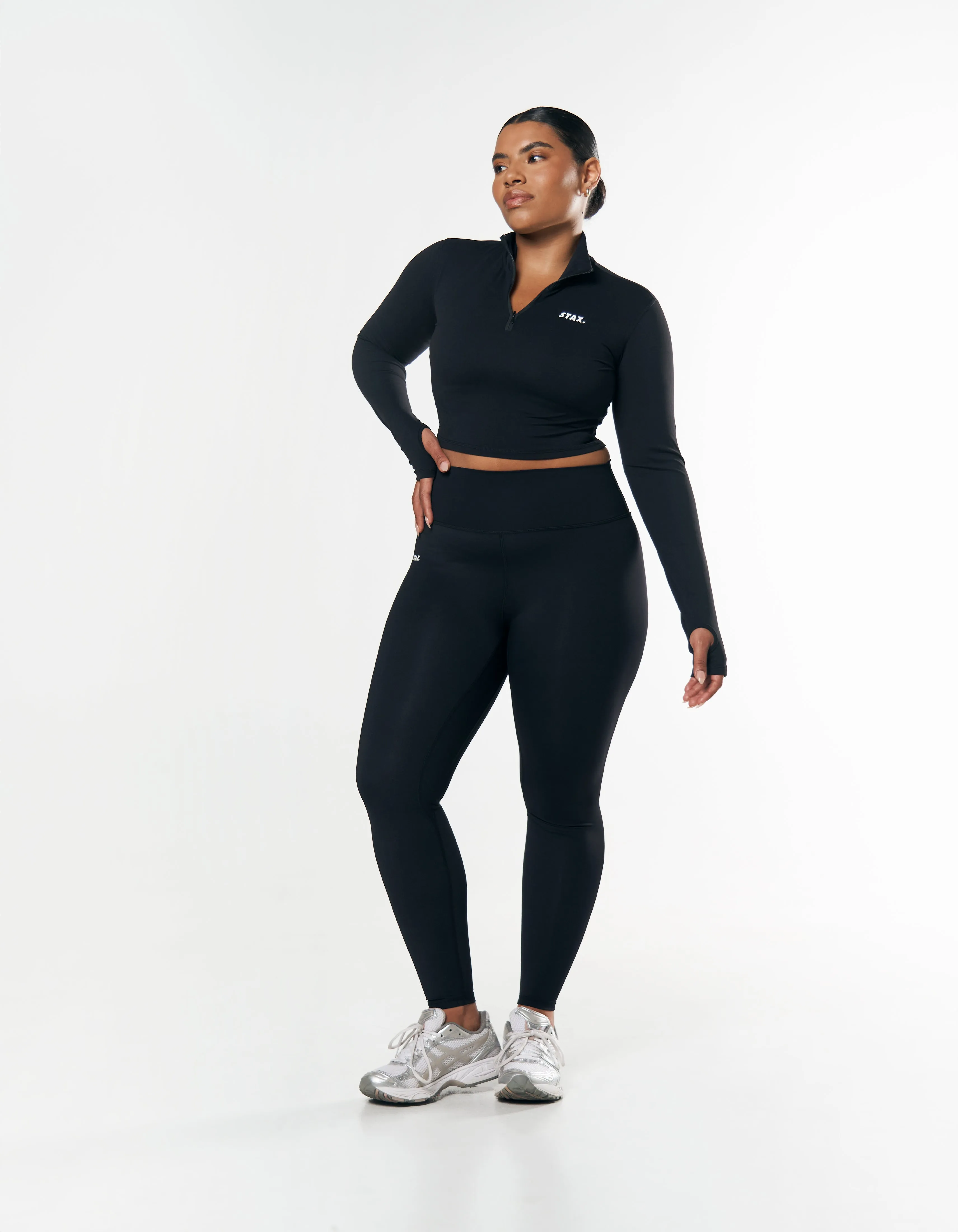 Long Sleeve Zip Crop NANDEX ™ - Black