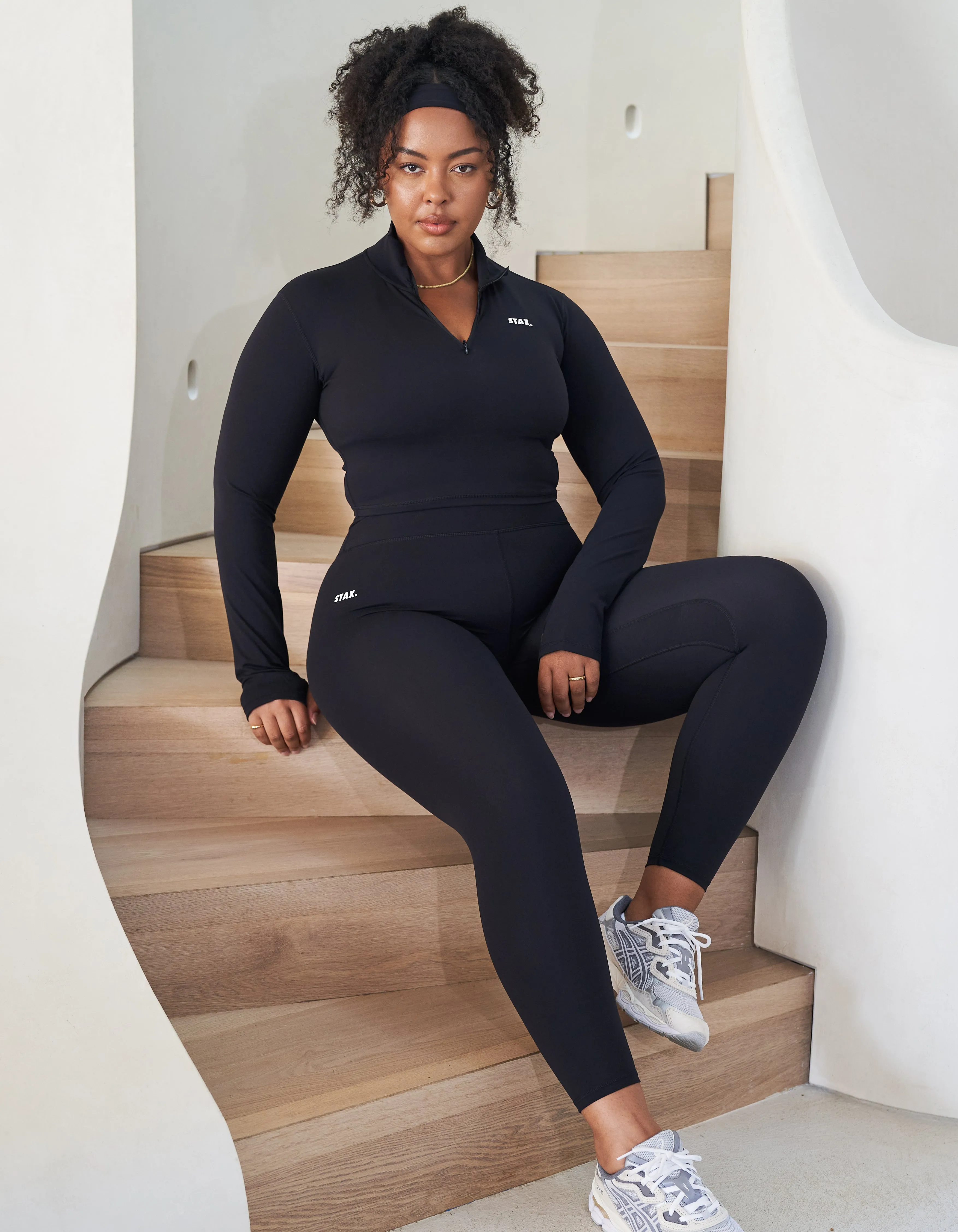 Long Sleeve Zip Crop NANDEX ™ - Black