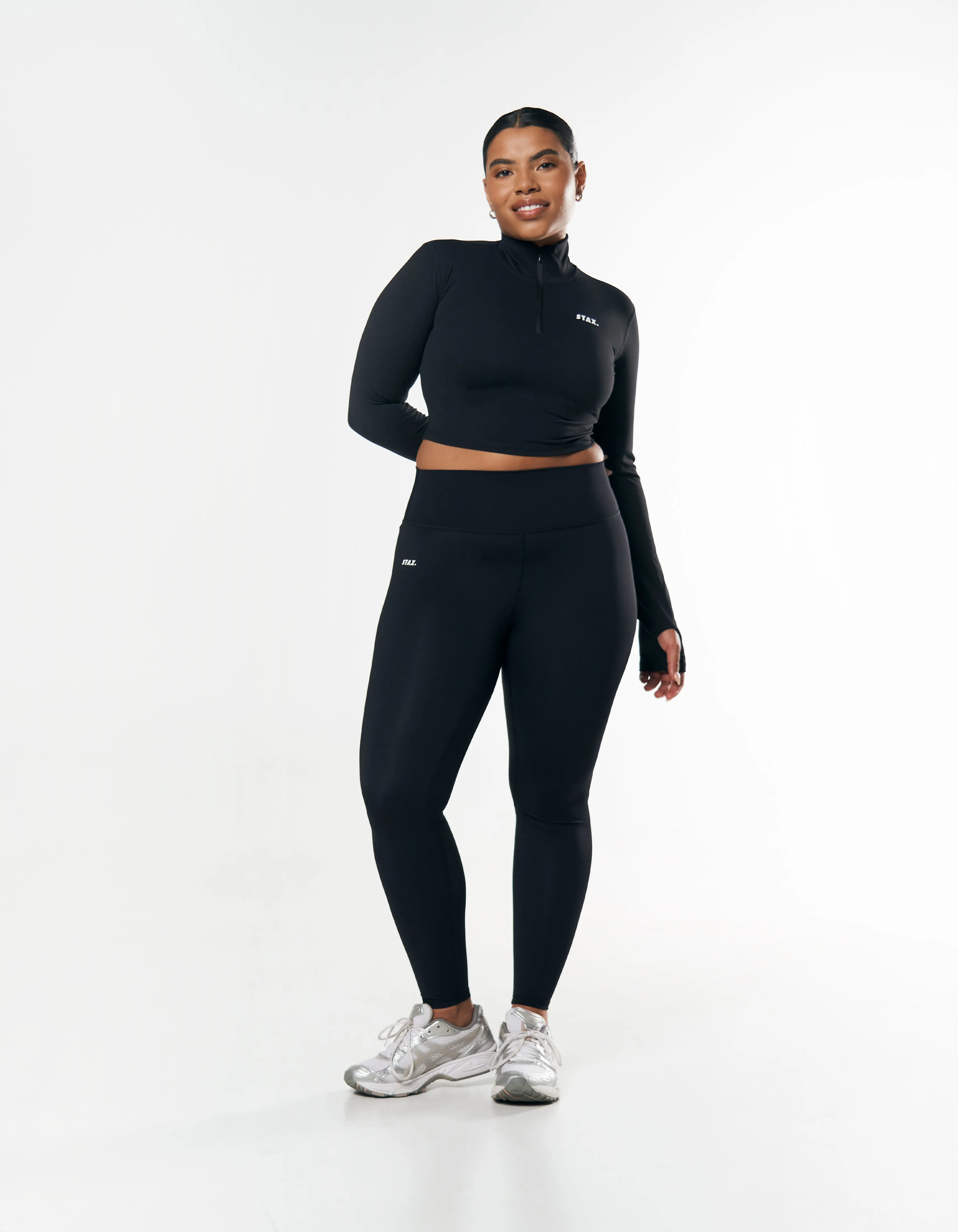 Long Sleeve Zip Crop NANDEX ™ - Black