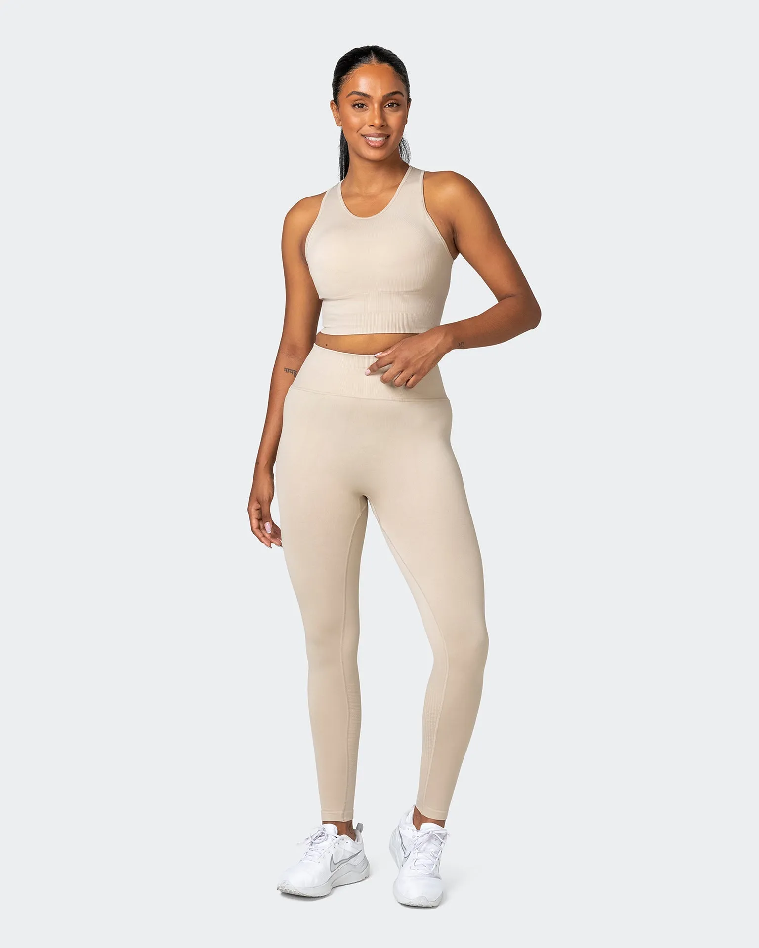 Longline Seamless Bra - Bone